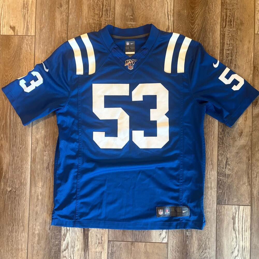 Nike Colts Darius Shaquille Leonard 53 NFL 100 Jersey Mens Large